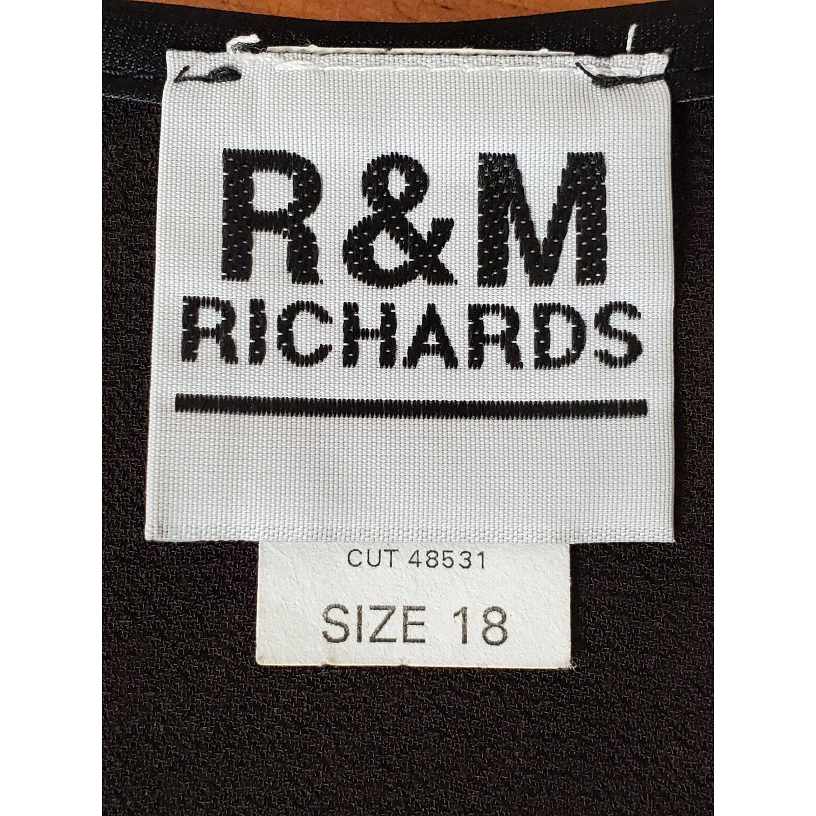 R&M Richards Vintage Black Beaded Open Front Sheer Jacket 18 Elegant Formal