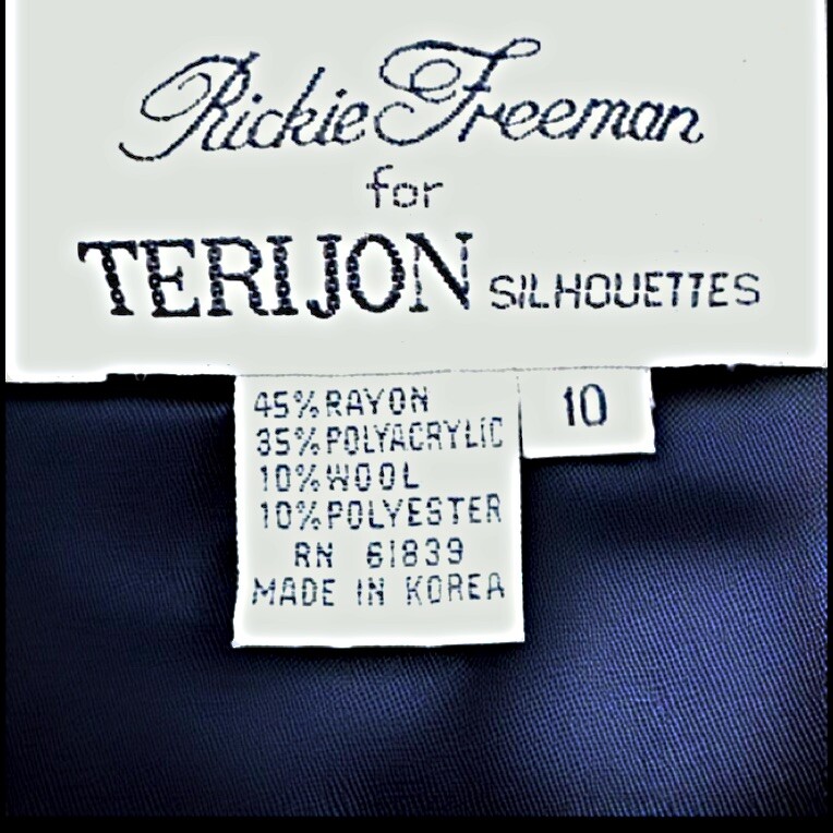 Richie Freeman for TeriJon Size Small Black White Blazer Metallic Fibers Vintage