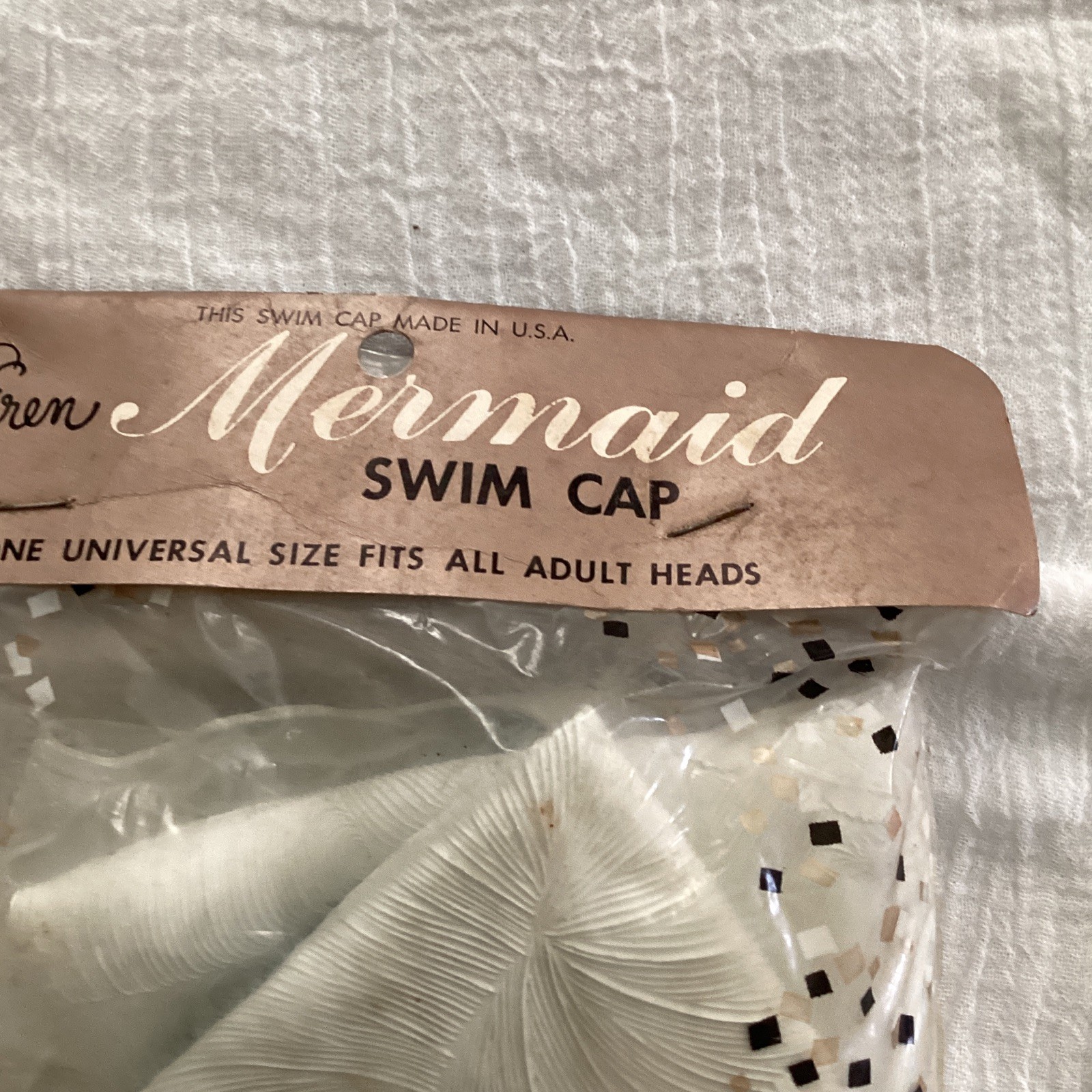 Vintage Sea Siren Mermaid Swim Cap Pretty Products Inc. Ohio In Package 1950’s