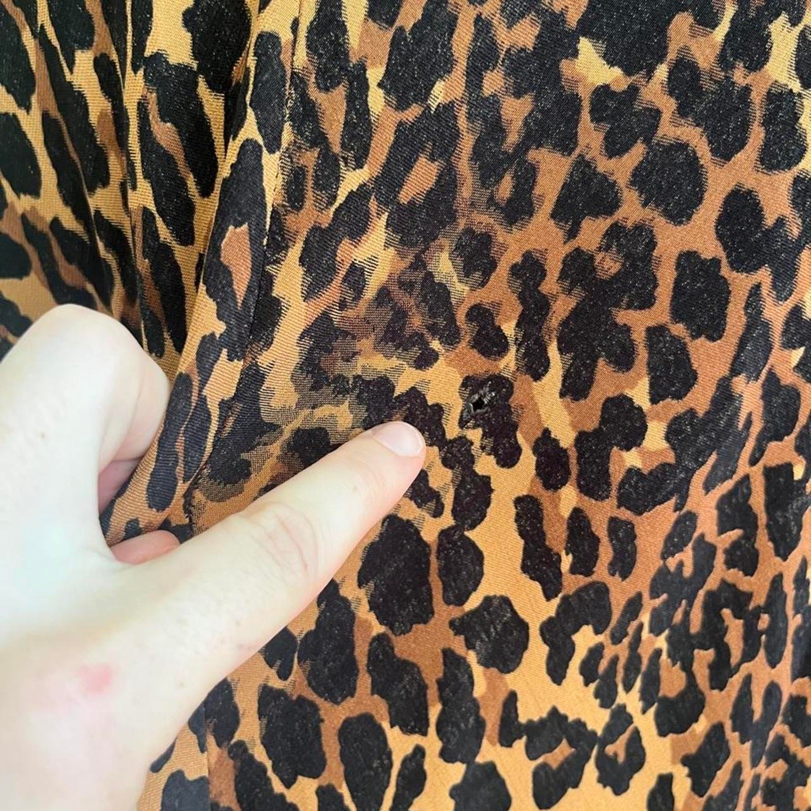 Vintage 1990s Y2K Betsey Johnson Leopard Print V-Neck Slip Glam Dress Size S