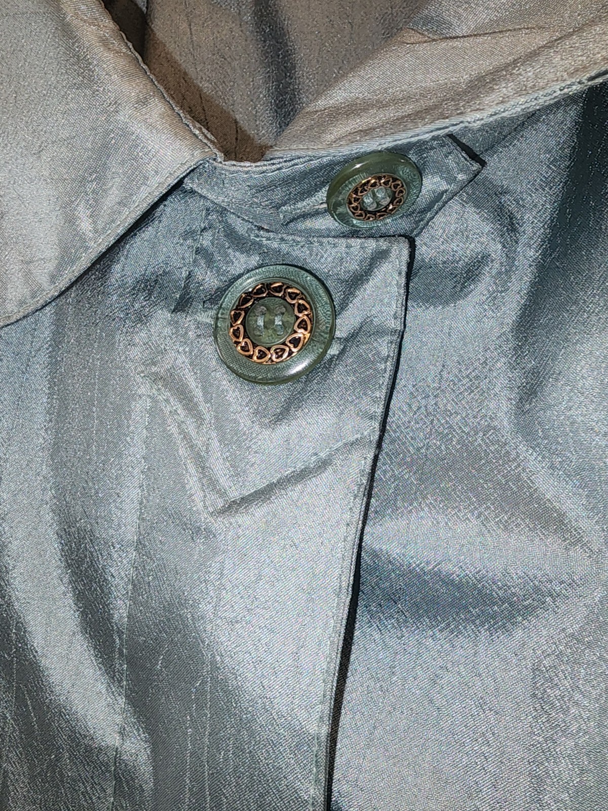 Vintage Mariel Trench Coat 80s 90s Green Jacket Size Small