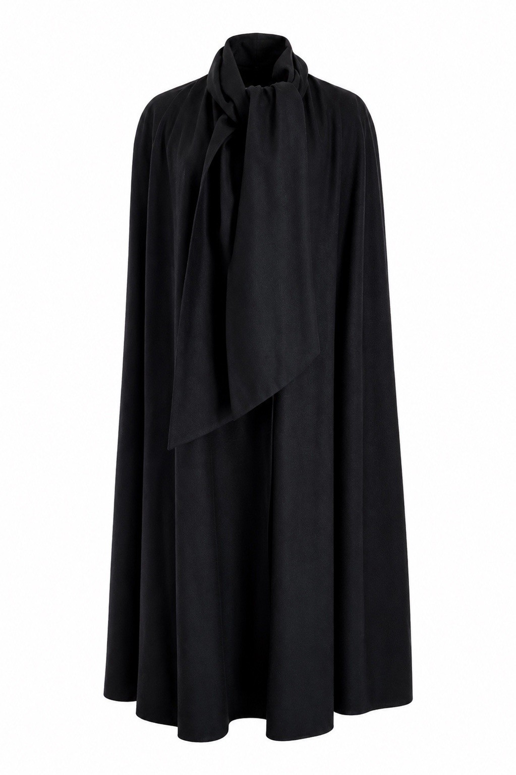Vintage 1970’s 1990’s Featherlite Wool Wellington Fashions Long Black Cape 48”