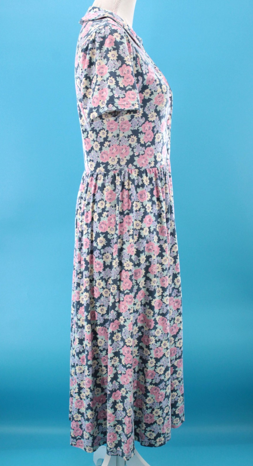 Vtg Womens 80s 90s 2Pc Navy Pink Floral Laura Ashley Mother/Child Dress & Romper