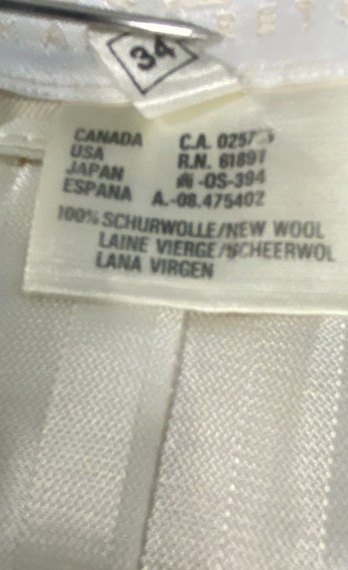 Vintage 80s Escada Margaretha Ley Women’s Cream Wool Gold Heart Blazer Sz 34