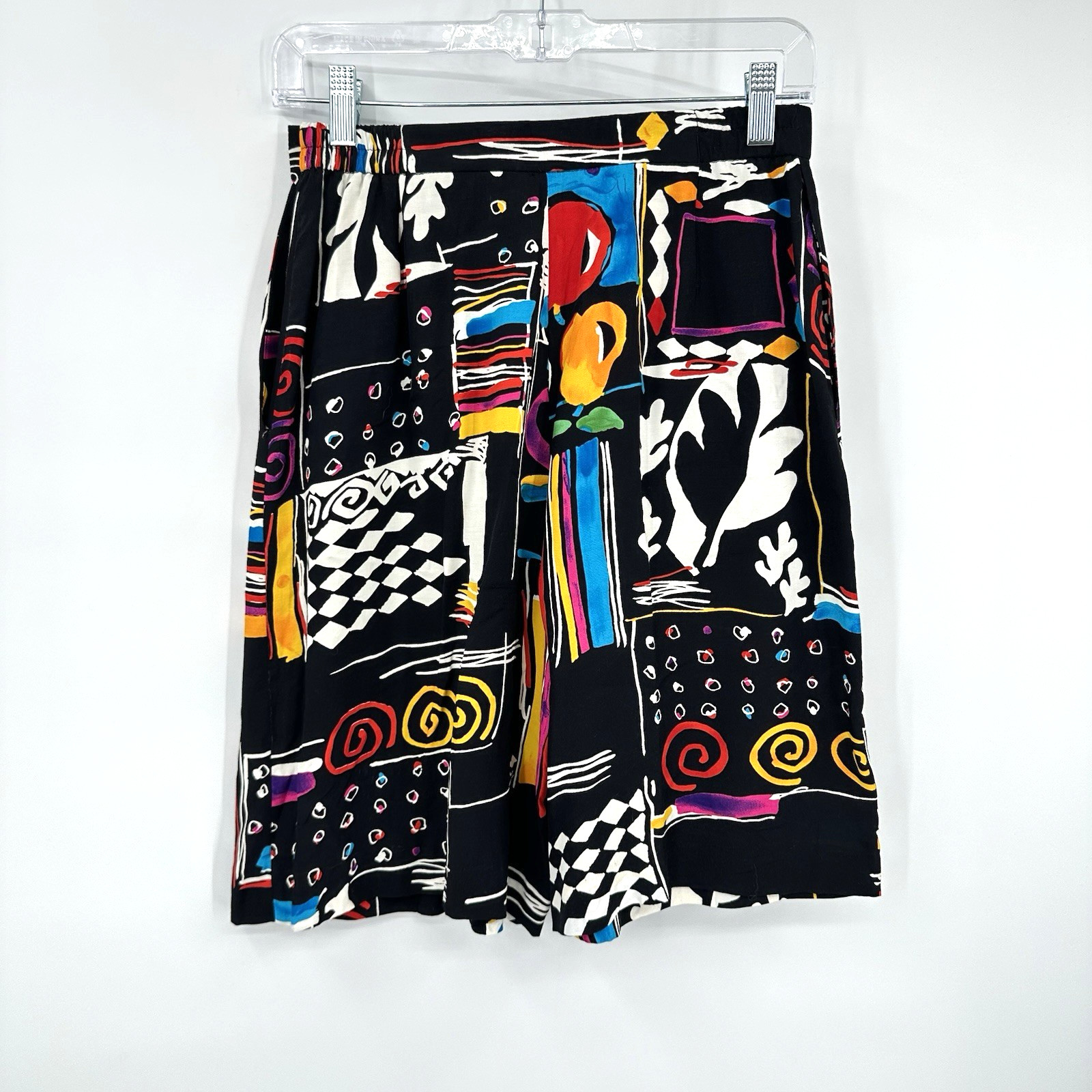 vintage 80s high waisted GRAPHIC PRINT bermuda shorts art teacher downtown girl