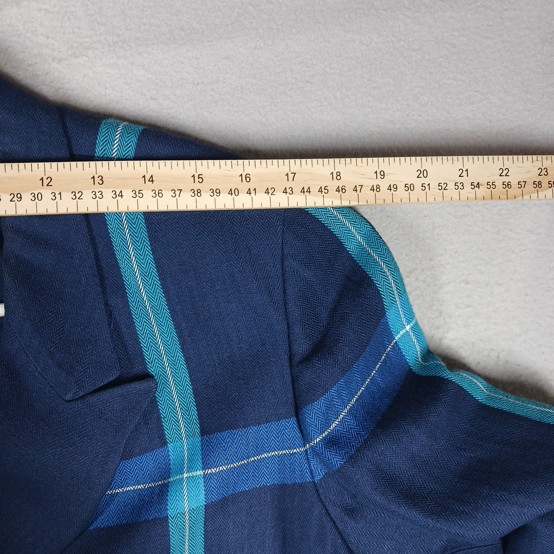 VTG 90s Liz Claiborne Collection Women 14 Petite Linen Plaid MULTICOLOR Blazer