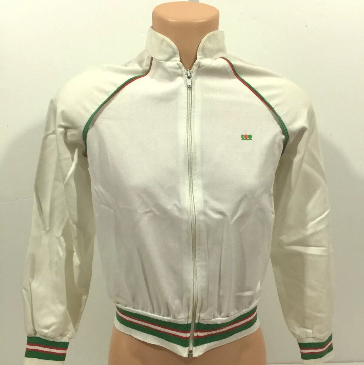 Vintage 7 UP Juniors Jacket Windbreaker Track Striped Dots Logo Feelin 7UP Sz M