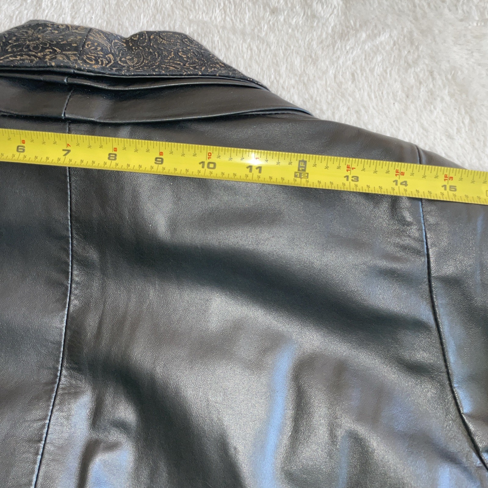 Vintage Northside Leather Coat Woman’s M Black Swing Long Line Open Front
