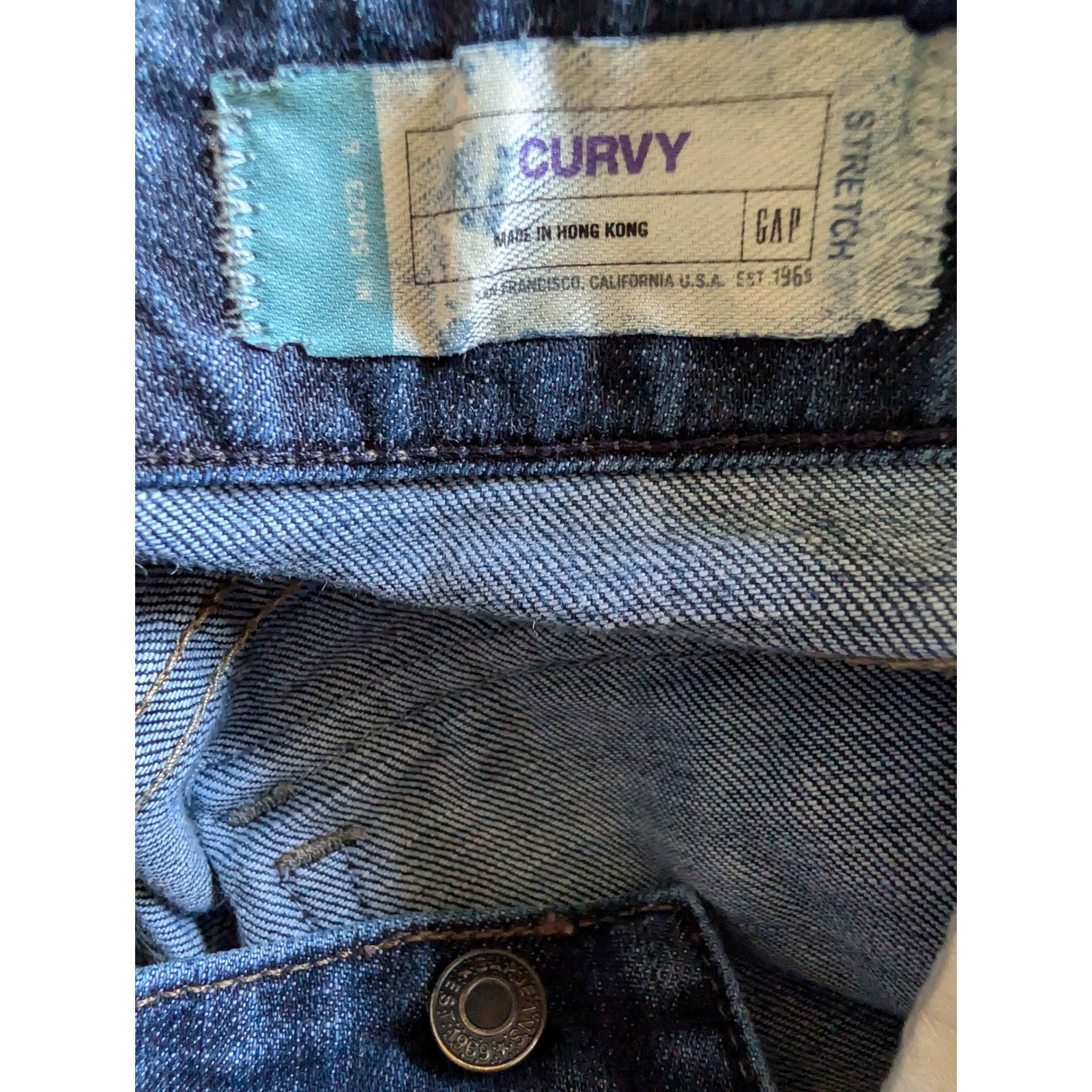Vintage GAP Low Rise Curvy Bootcut Flare Jeans Womens 6L Blue Y2K Stretch Denim