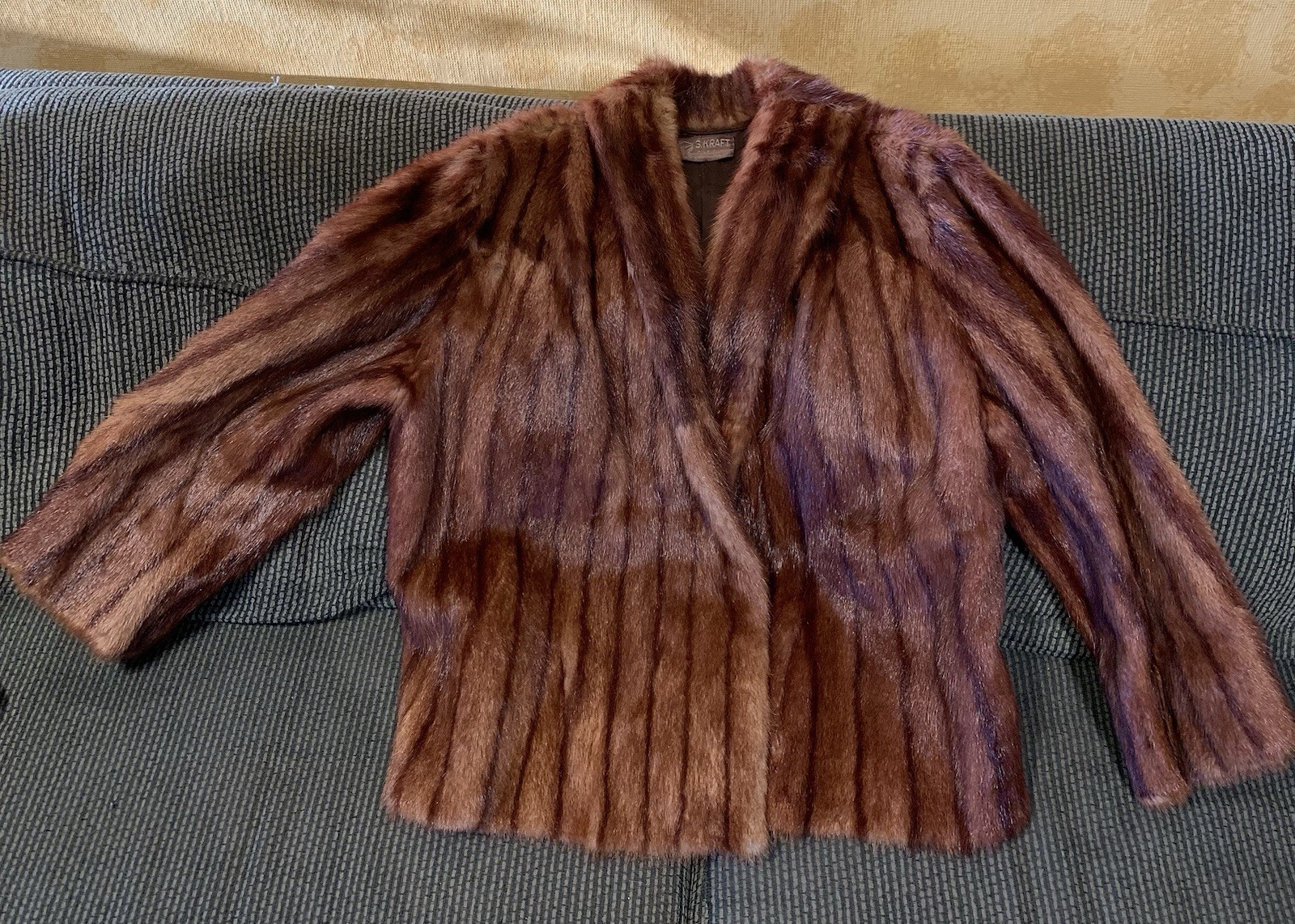 ❤BEAUTIFUL VINTAGE BROWN MINK FUR COAT JACKET