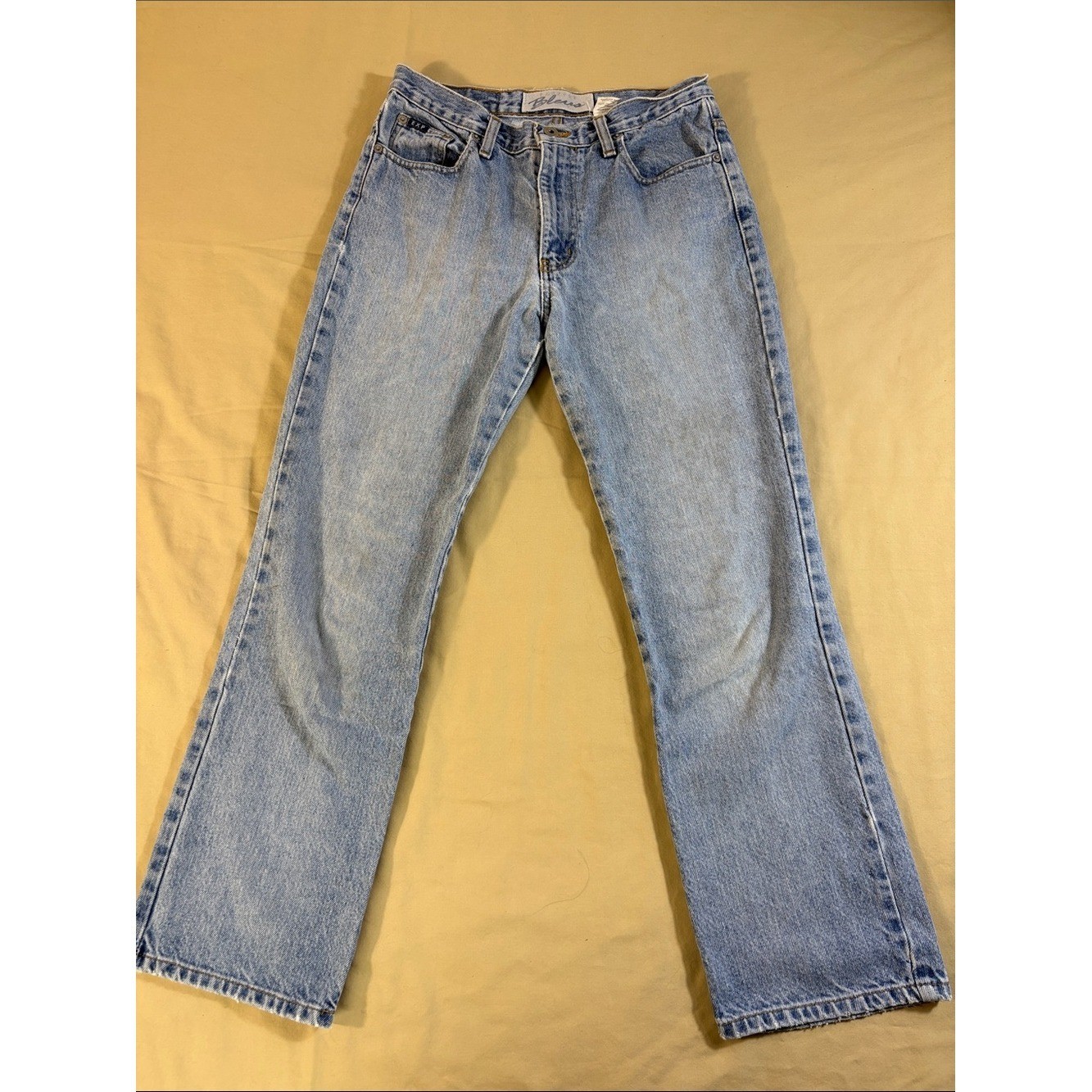 Vintage 90s Express Bleus Bootcut Light Wash Rigid 100% Cotton Denim 5/6S Petite