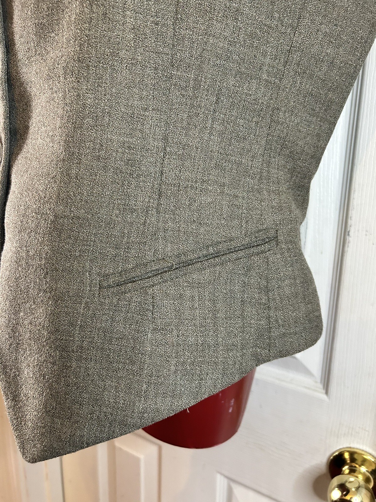 RENA ROWAN FOR SAVILLE WORSTED WOOL BUTTON VEST – SIZE 16 – GRAY- BUSINESS DRESS
