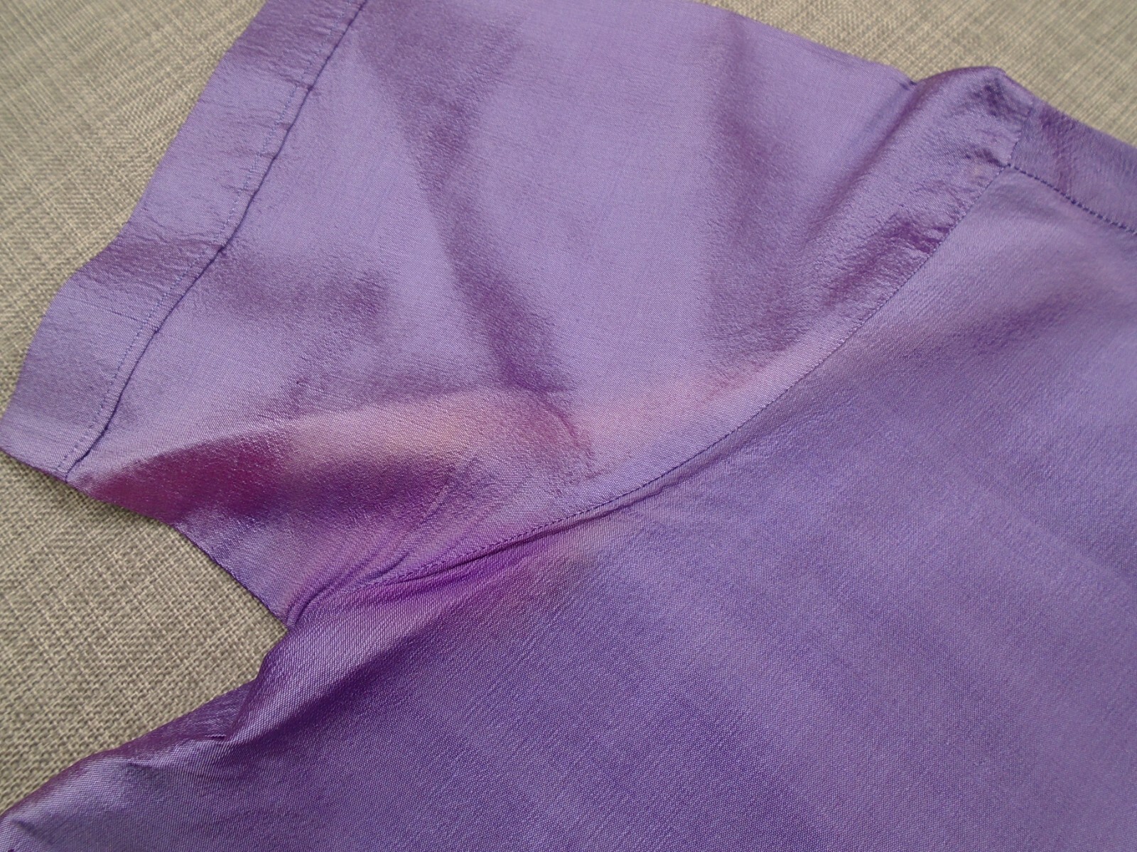 Silk Thai 100% Silk Shirt Short Sleeve Button Up XXL Purple
