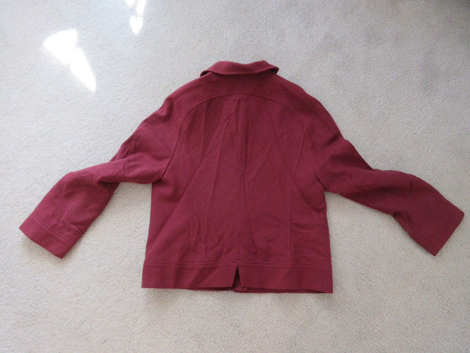 Ann Freedberg CHANTAL Women Size 6 Short Jacket Maroon Wool Poly Cashmere Blend