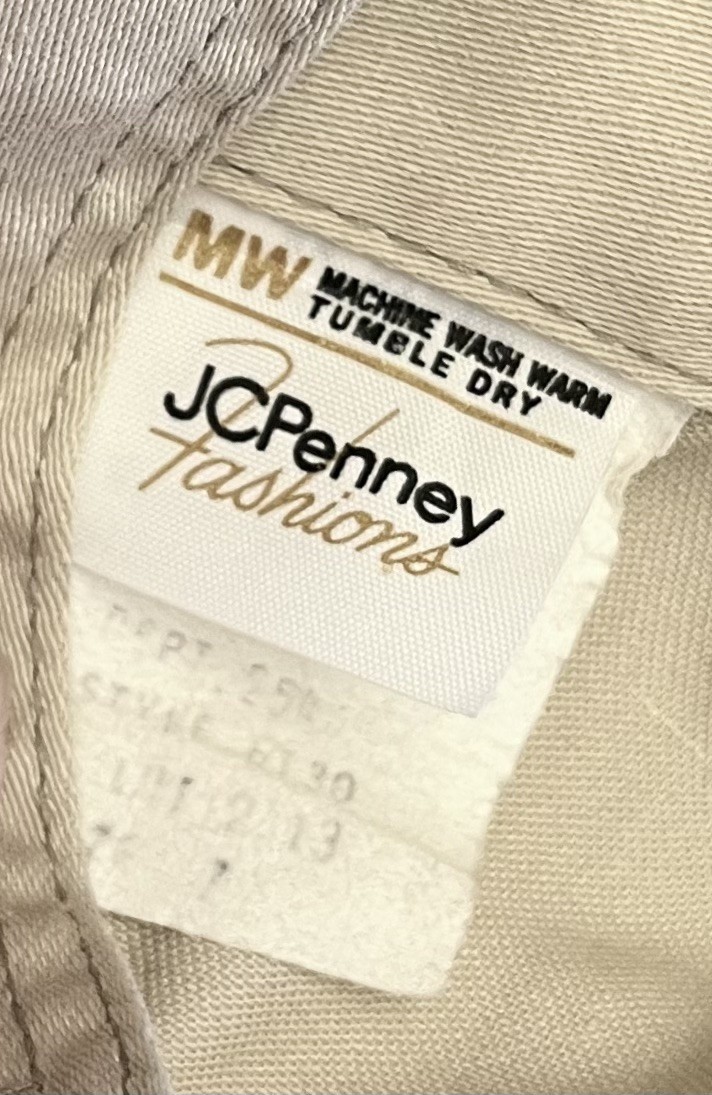JC Penney Fashions 1970s 70s Vintage Beige Short Sleeve Wide Leg Jumpsuit Pocket