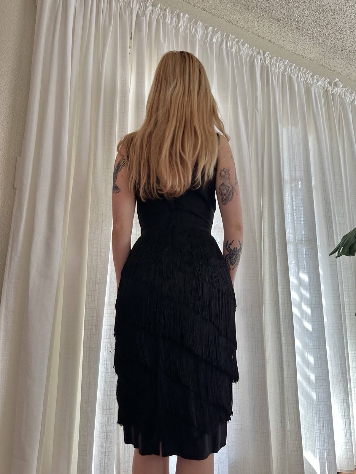 1960s Lilli Diamond Fringe Party Dress New Years Holidays Vintage Cocktail Dress