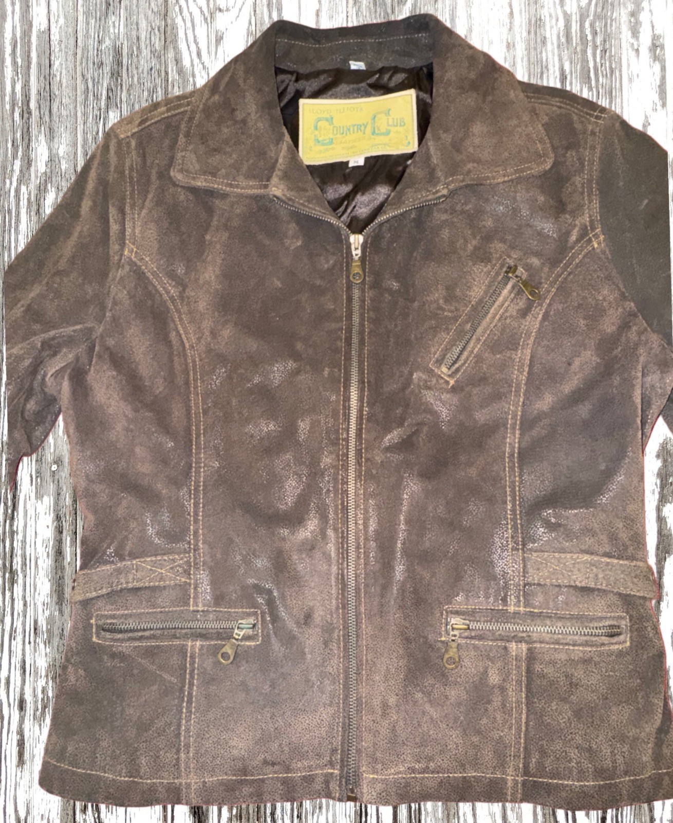 Lloyd Elliot’s Country Club Brown Leather Jacket Medium excellent condition