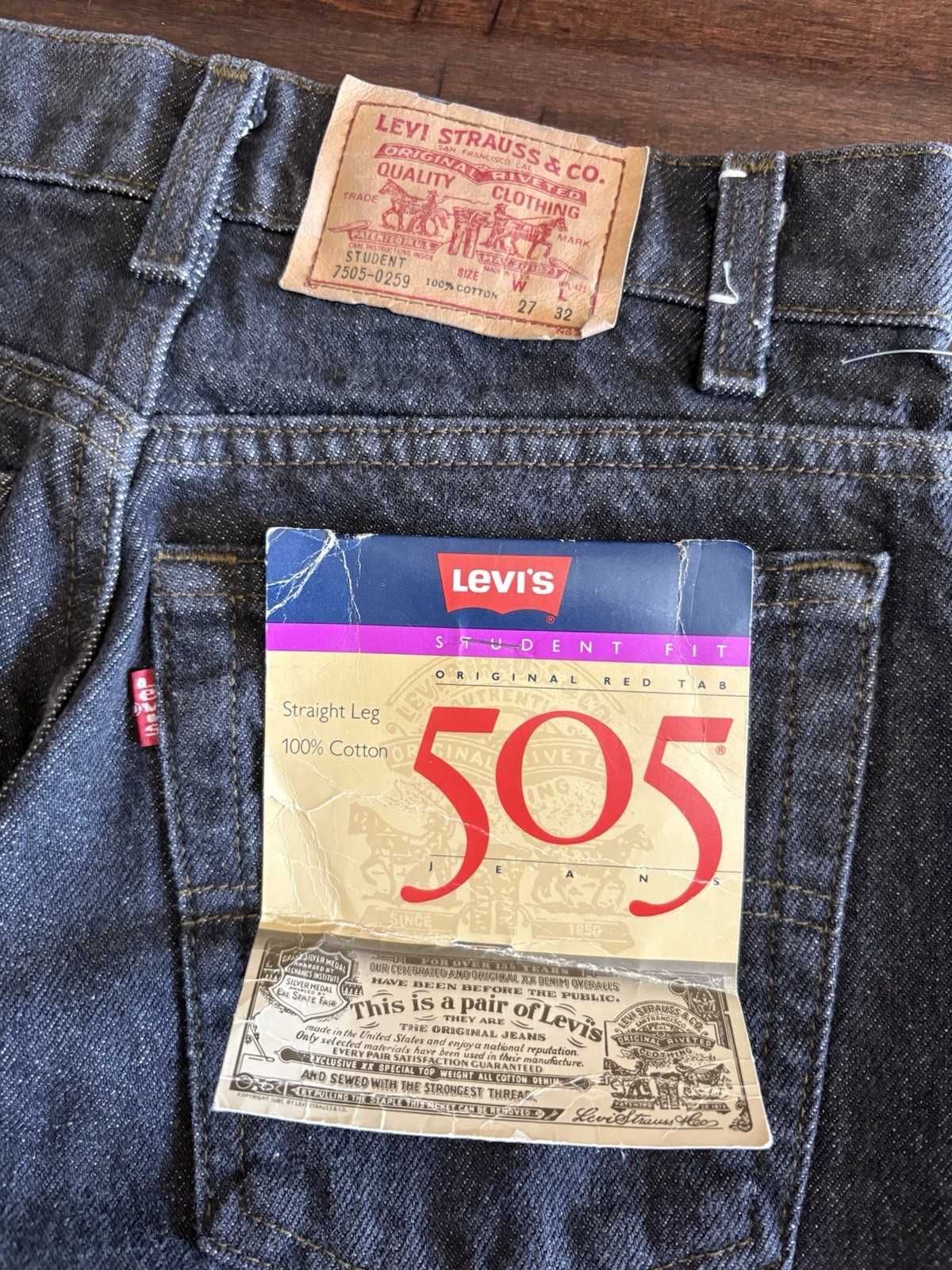 Vintage Levi’s 505 Student Fit Jeans – Deadstock (1988) – 27×32 – Made in USA