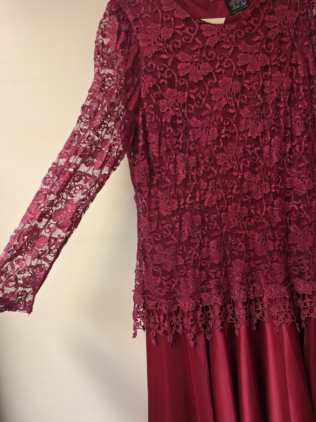 Vintage Lady Helene For Mister Jay Womens Dress Size 18 1/2 Burgandy
