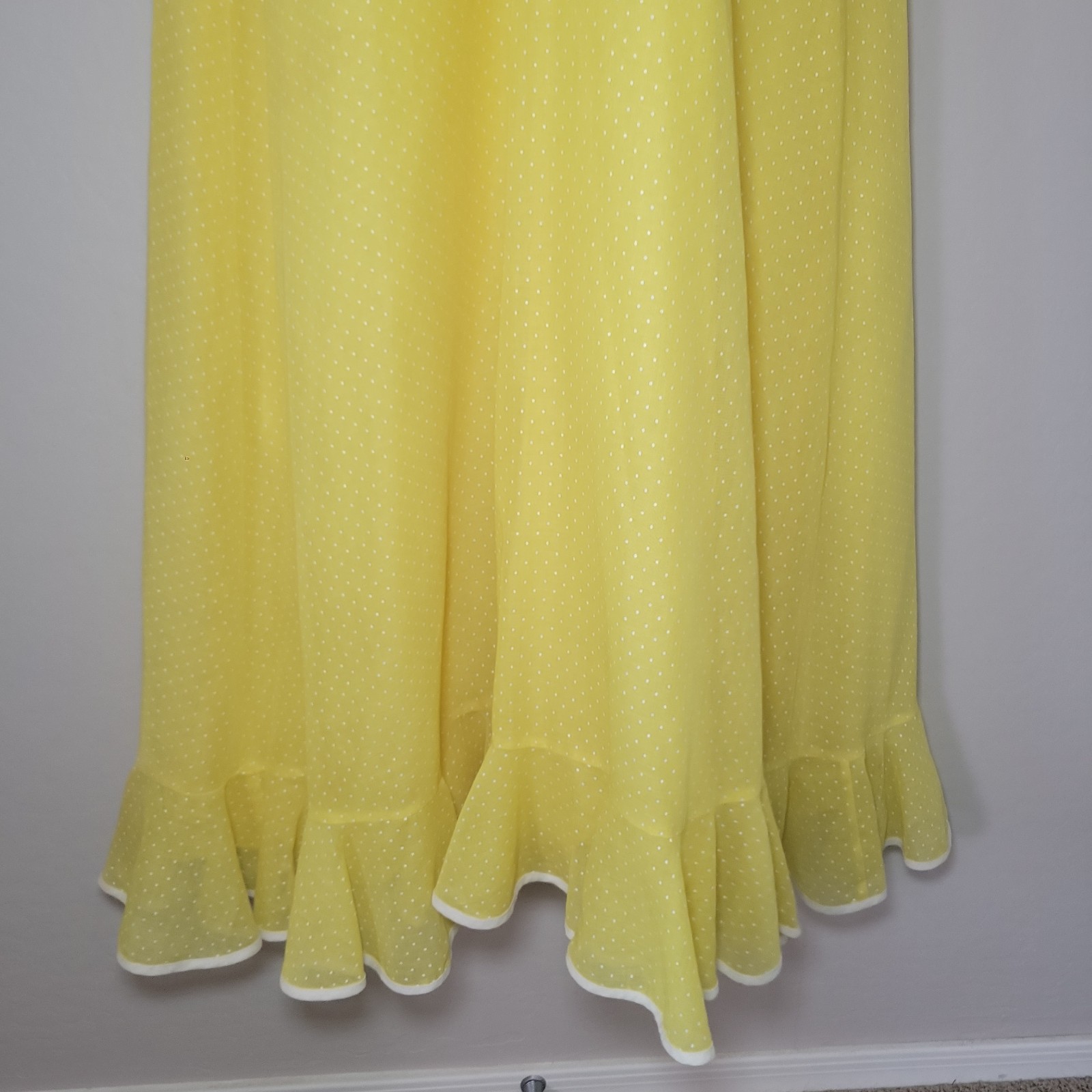 Vintage 1960’s Miss Elliette Yellow Halter Maxi Dress Sz 8 Bow Accent Piping