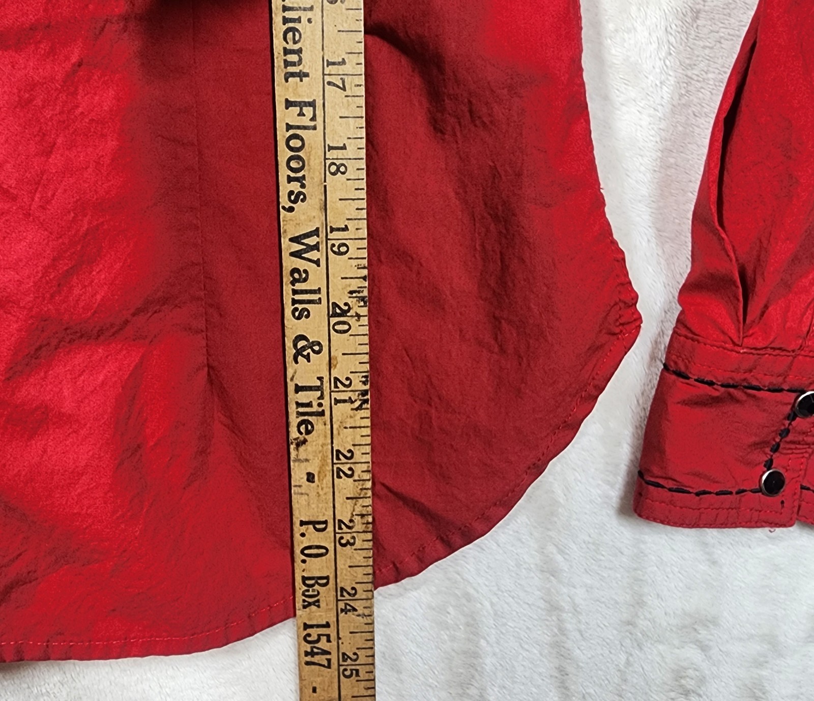 Western Shirt by Panhandle Slim Retro Vintage Red Crystals Black Texas Womens M