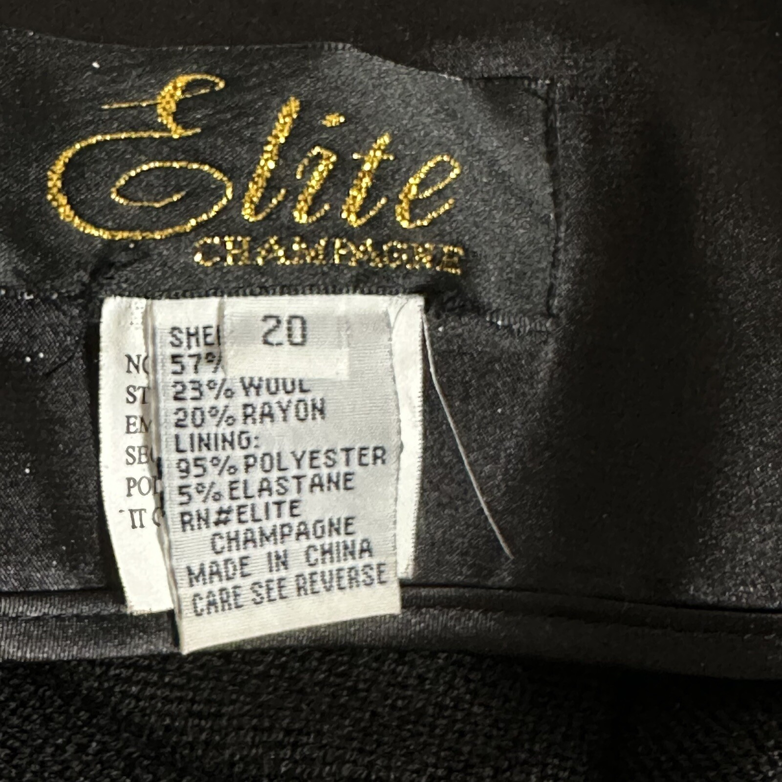 Vintage Elite Champagne black Blazer Stage Church formal Shoulder pads Sz 20