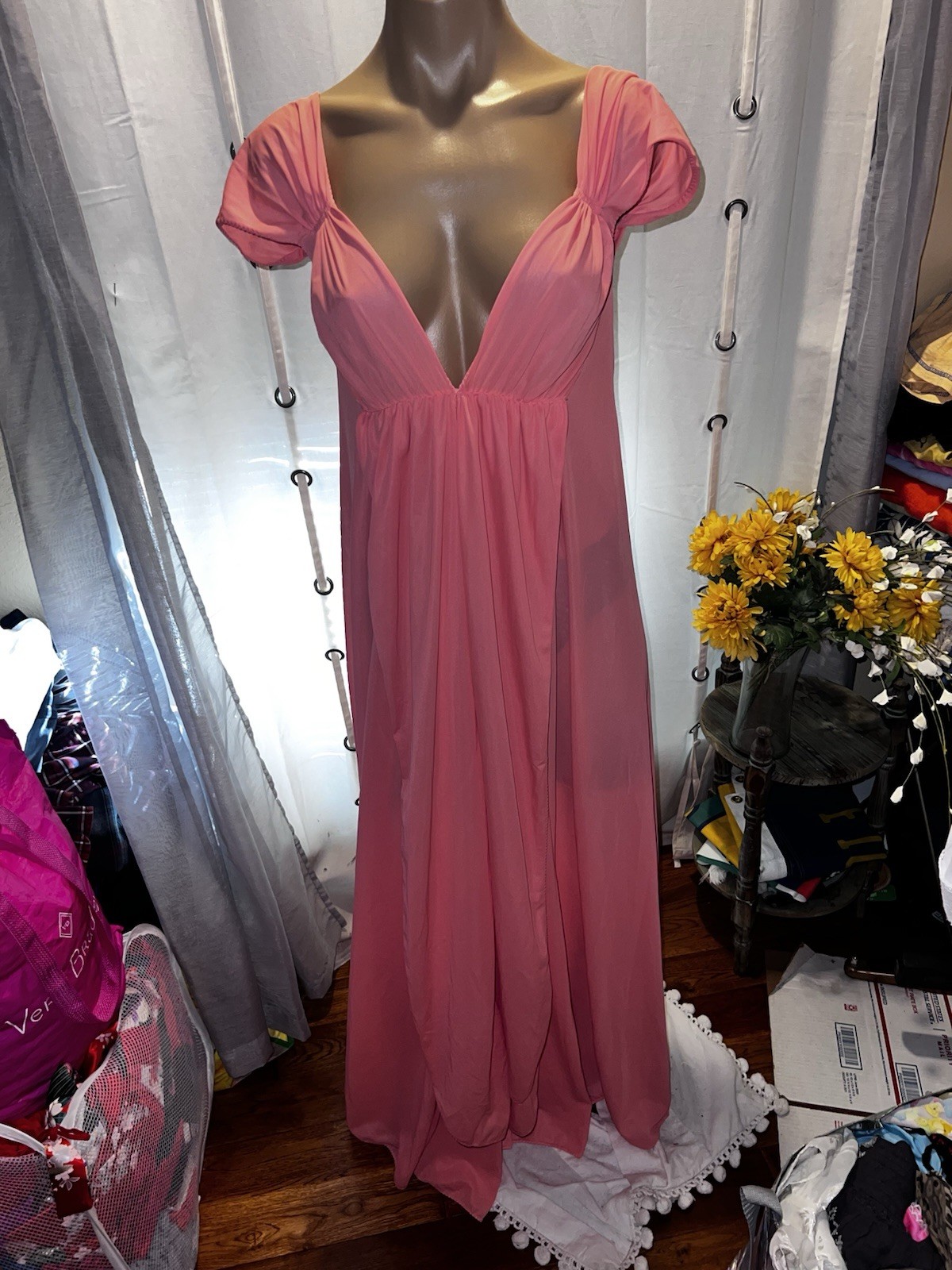 Vintage John Kloss for Cira Women Lingerie Nightgown Womens Small Nylon Long USA