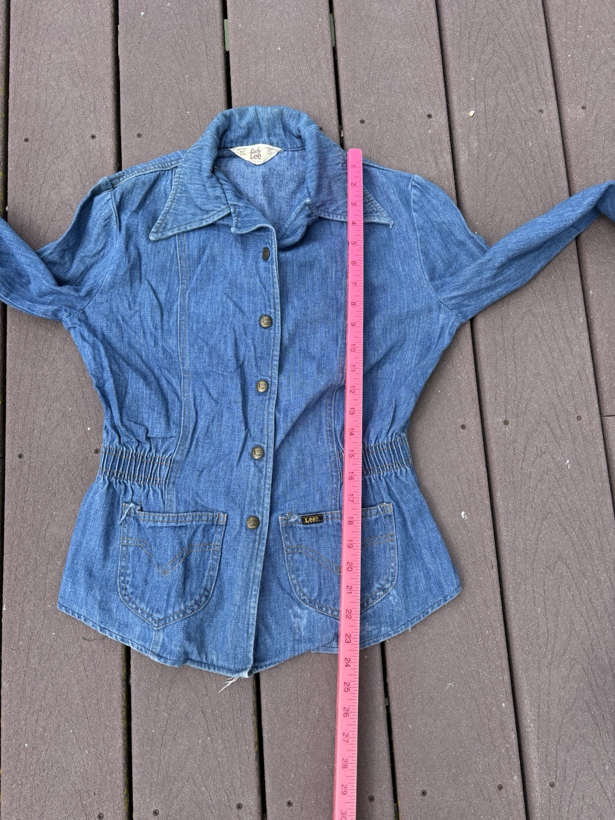 Vtg 1970s Lady Lee Denim Jacket Size Small Medium Blue Jean western top hippie
