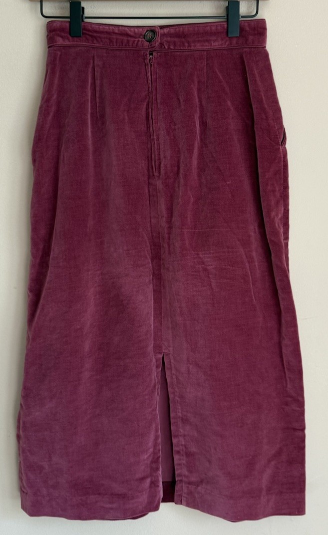 Skirt Velvet Vintage Wiggle Straight Cotton Midi Pencil Womens Size 6 Secretary