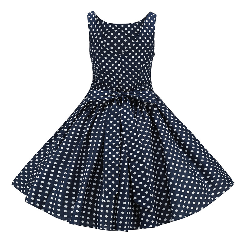 Retro Rockabilly 50s 60s Swing Vintage Dress Casual Print Floral Polka Dot Dress