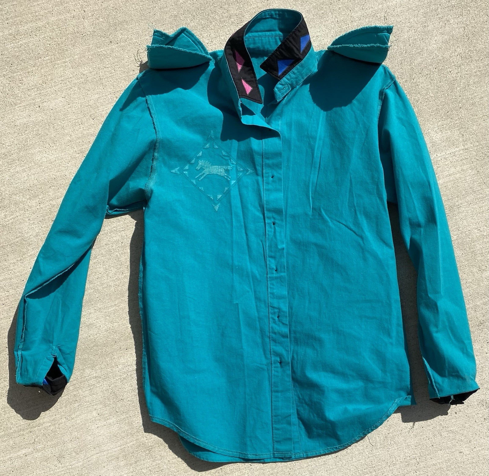 Vtg Cameo Rose Western Southwestern Shirt Top Blouse Horses 80s 90s Cowgirl XS