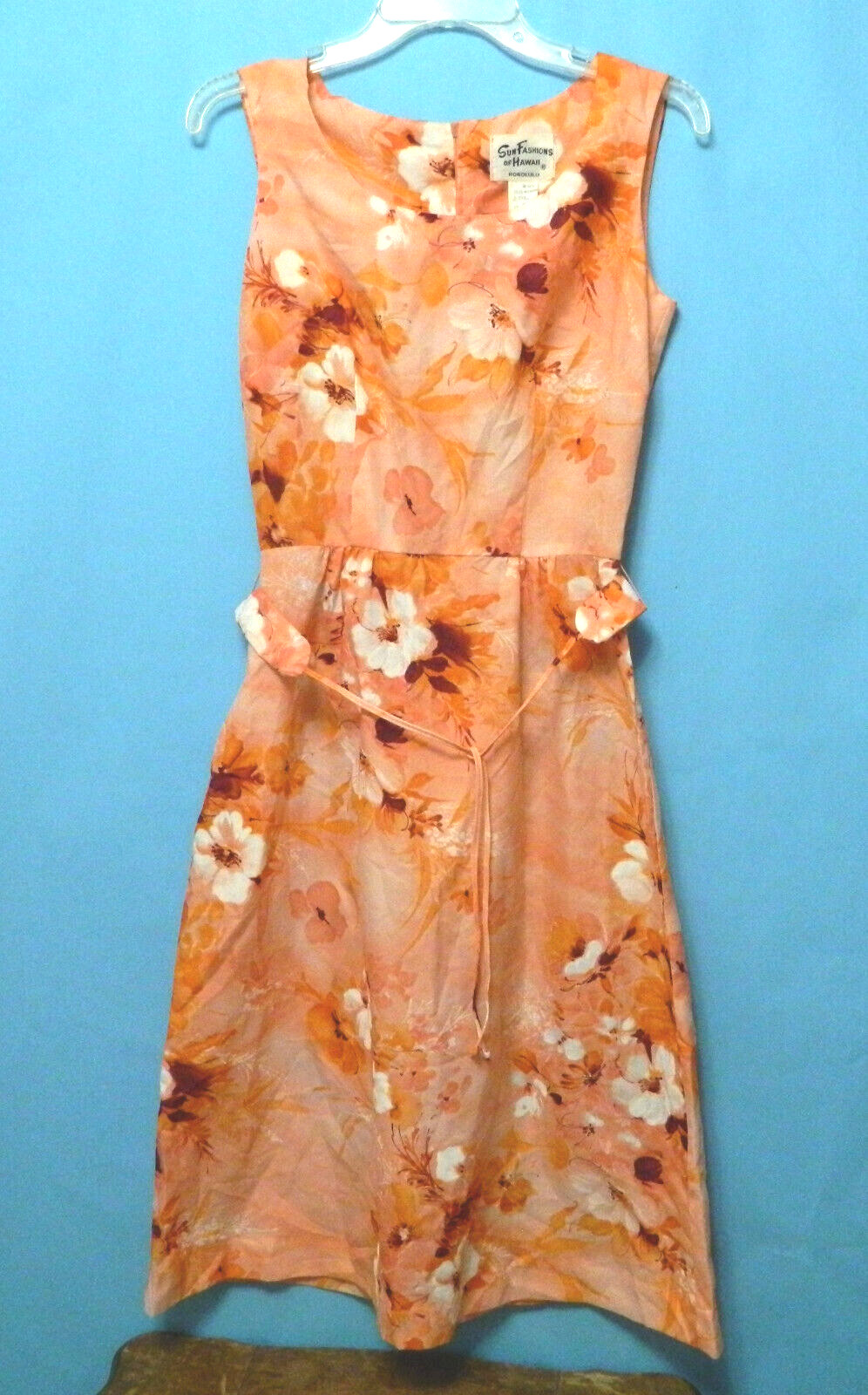 Sun Fashions Of Hawaii Dress Sleeveless Orange Floral Size 10 New Without Tags