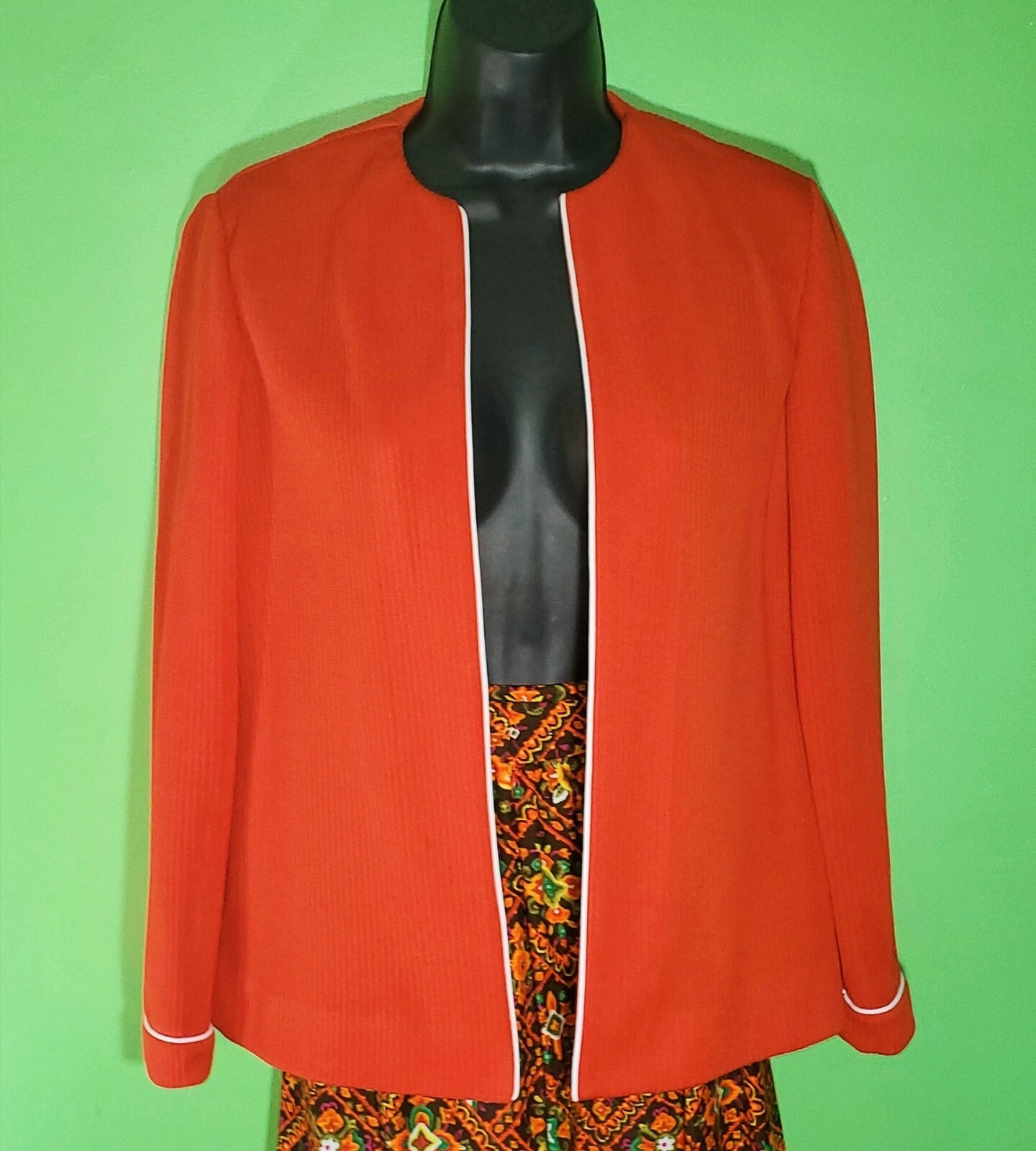 Vintage 1970’s THE KOLLECTION orange blazer Size L Retro Mod