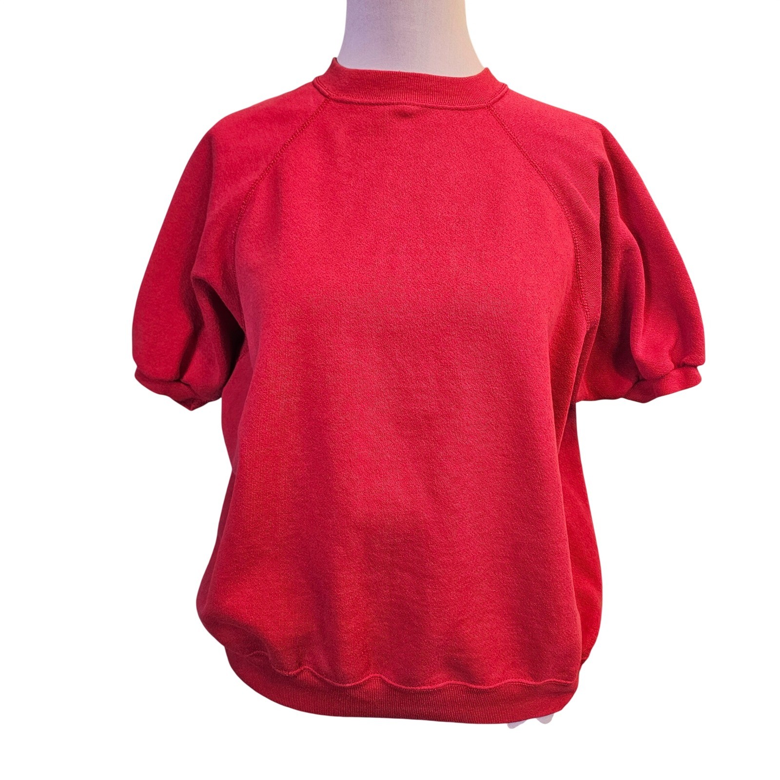 Vintage Tultex Maximum Sweats Red Short Sleeve Sweatshirt USA Made XL Retro