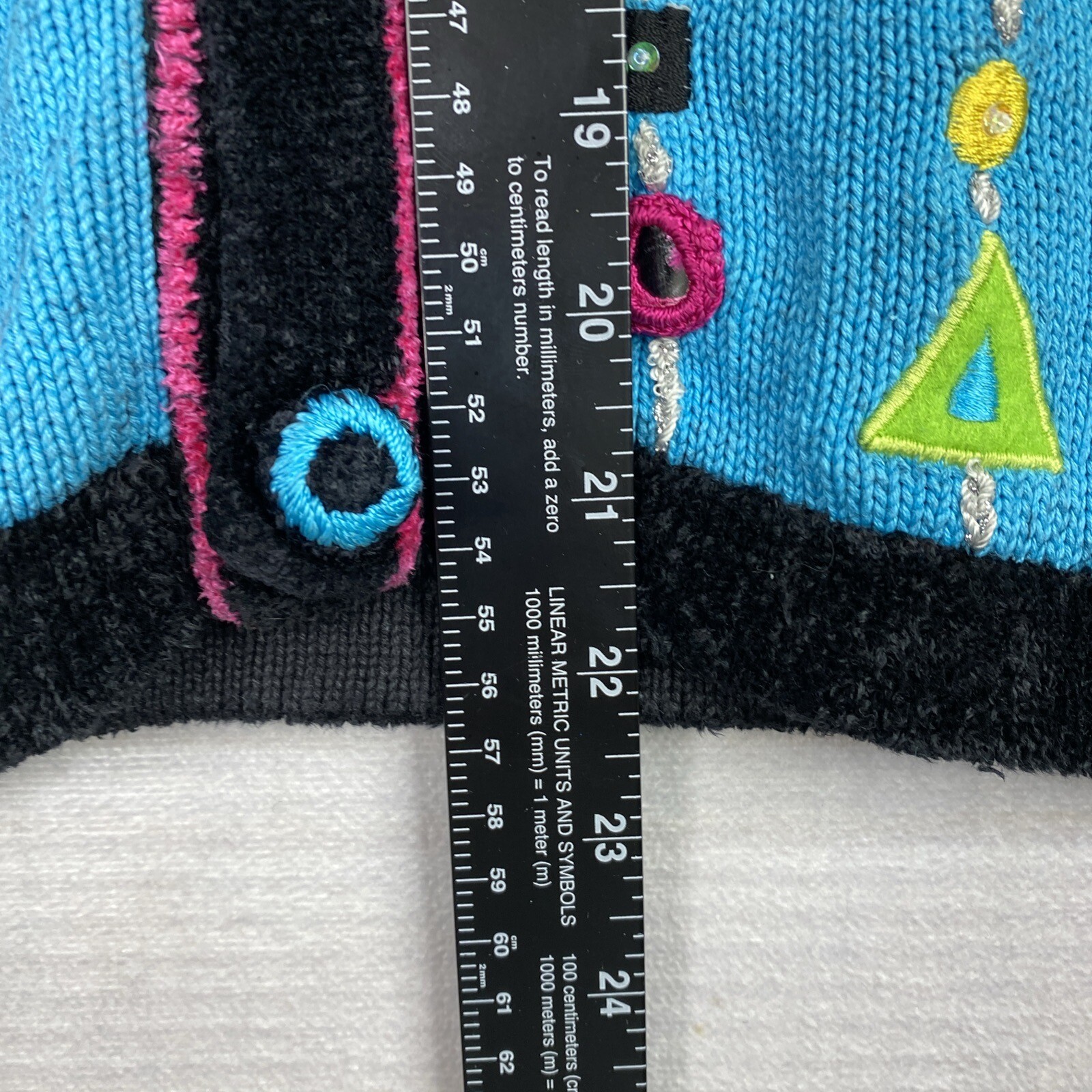 VTG 90s Jack B Quick Cardigan Sweater Womens Petite Medium PM Turquoise Sequins