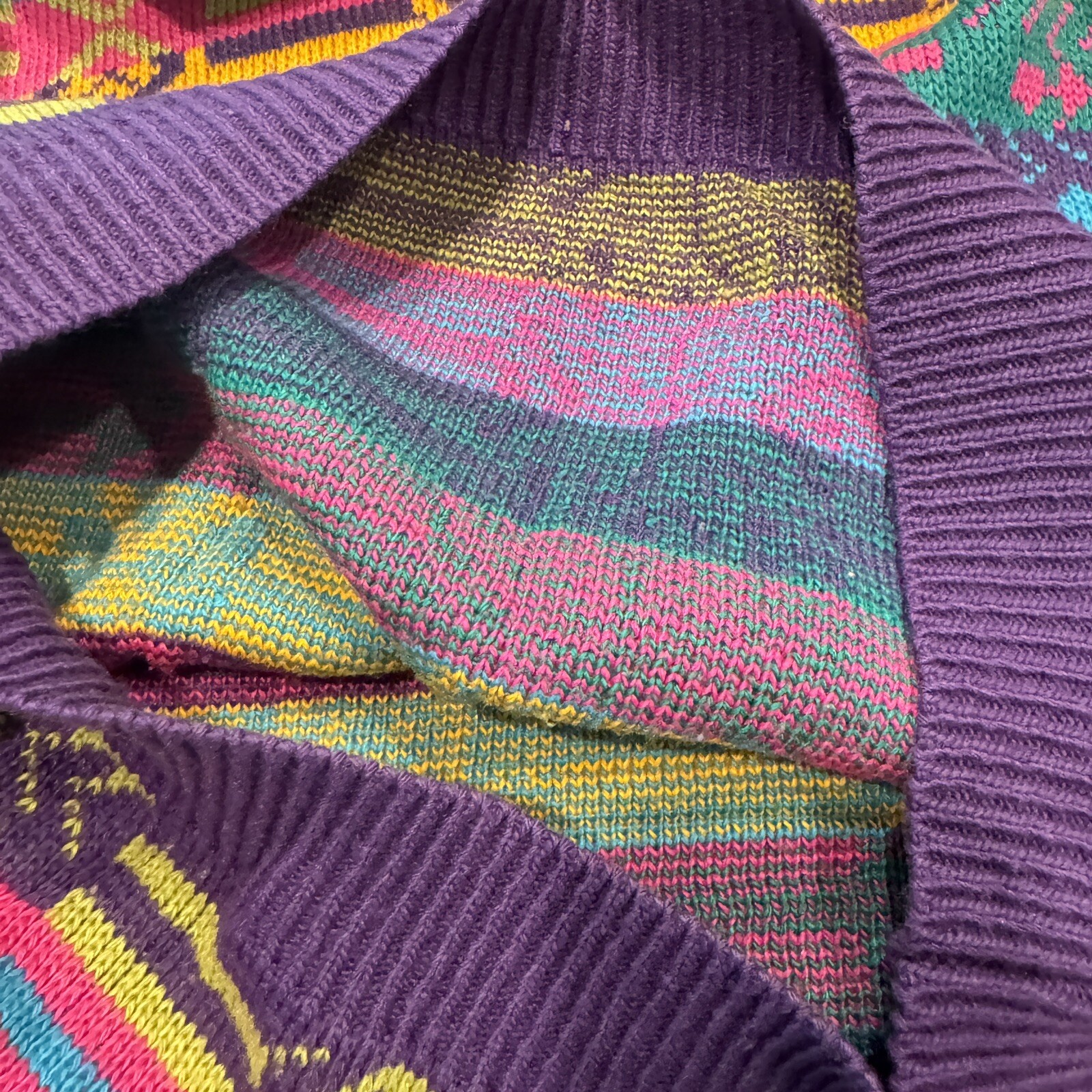 Women’s Vtg Retro Pull Over Sweater Size Medium 80s 90s Colorful Retro Rainbow