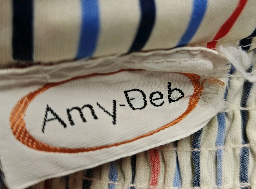 Vintage 1960s’ Amy Deb Dress Bobby’s Girl Style Striped Med/Lge No Belt