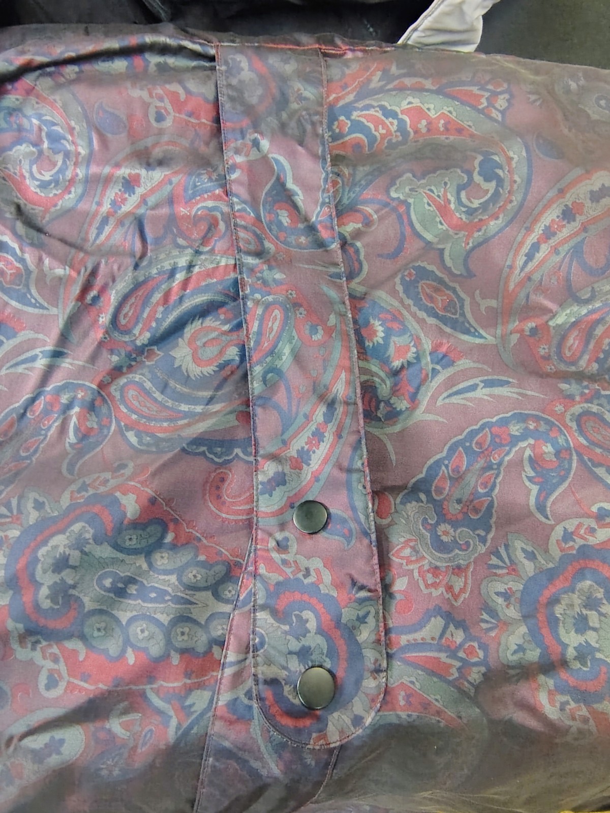VTG The Company Store Down Puffer Jacket Women 14 Paisley Boho Quilted Parka 80s