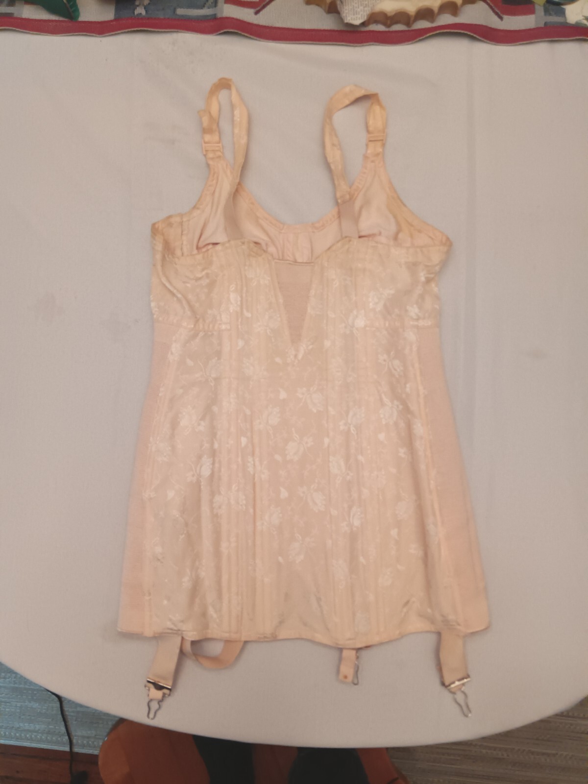 1940s 1950s Vintage Shape wear Girdle And Courset, Pink Floral Undergarments