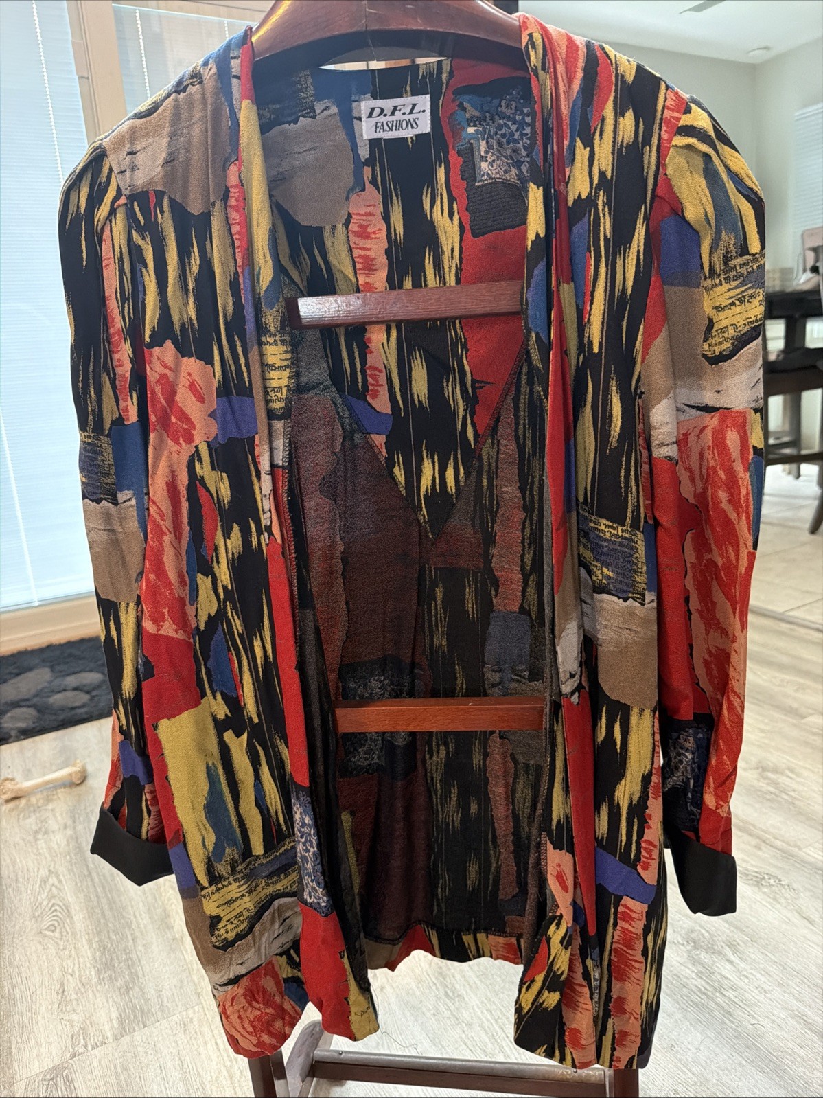 vintage 1980s or 1990s lightweight, open-front jacket D.F.L.