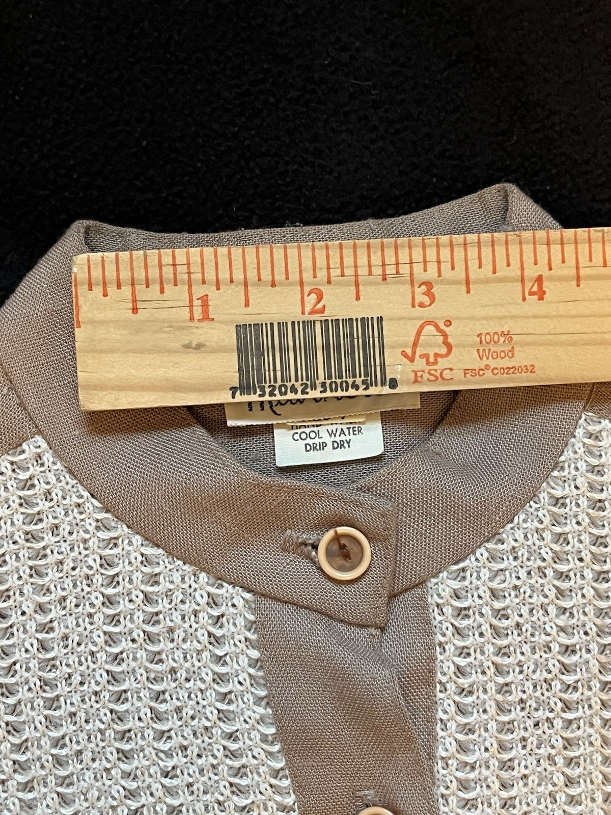 Vintage 1950’s Mavinette Beige And Brown Button Up Dress, Size 4