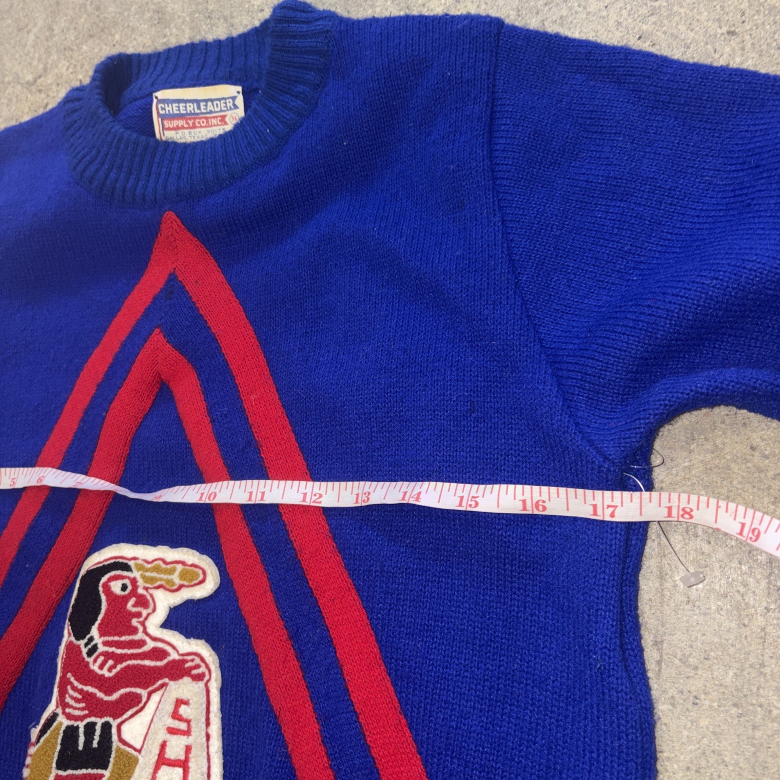 Blue Knit Sweater Vintage Cheerleader Pullon