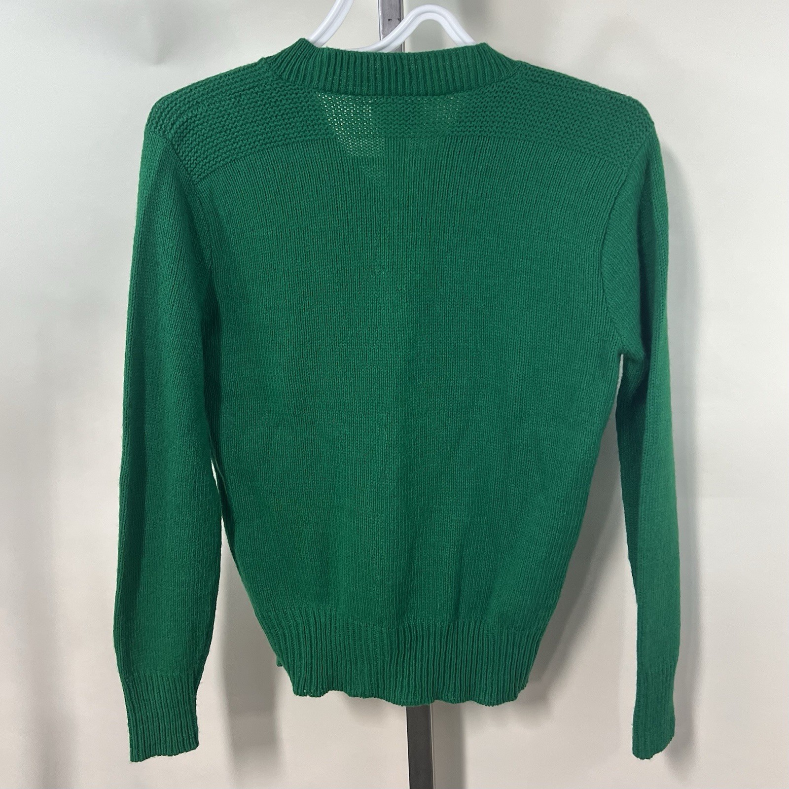 Vintage Helen Sue B&B Sweater Women’s Small High V-Neck Lightweight Kelly Green