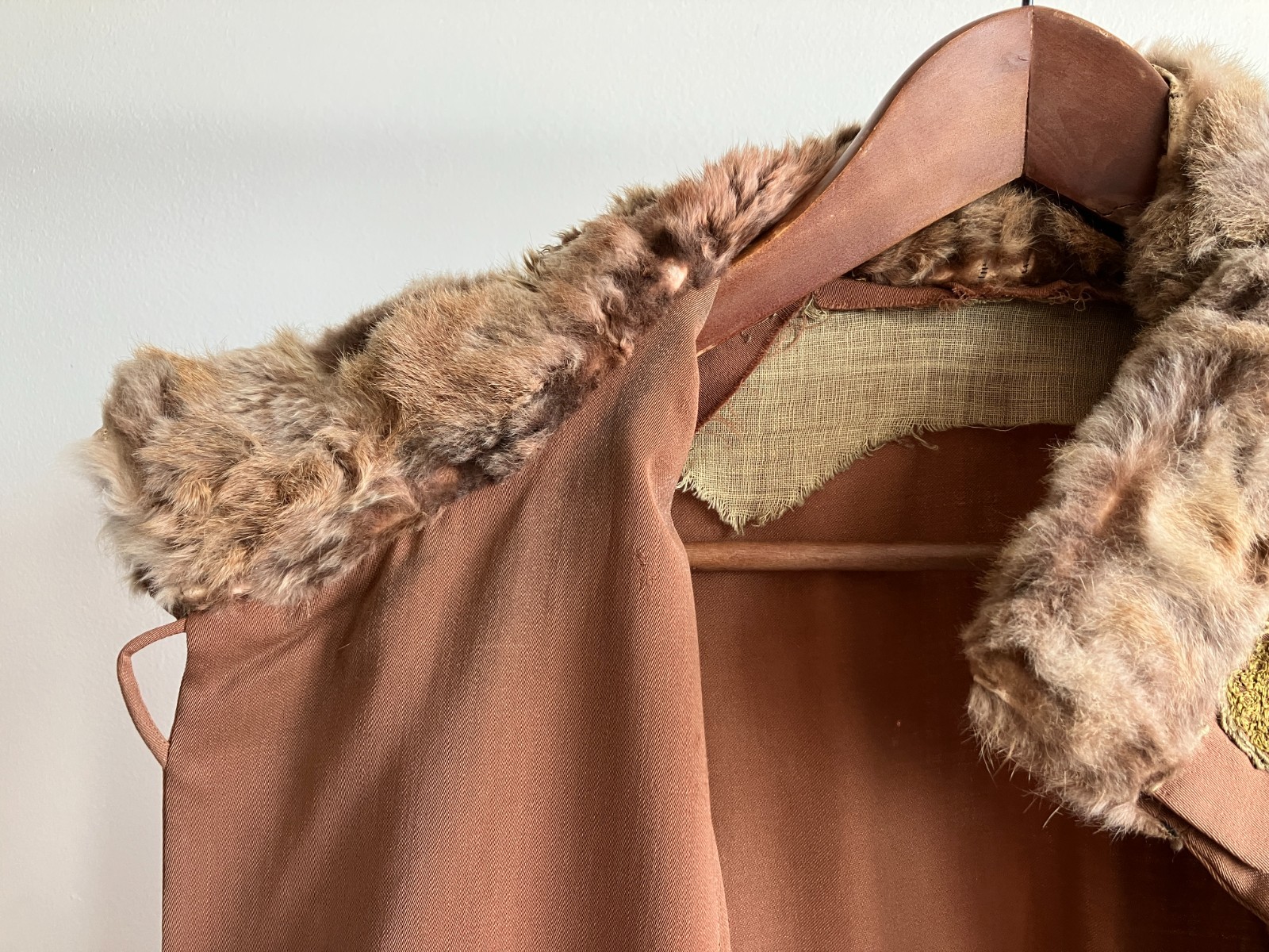Antique 1920s Women’s Wrap Coat Cloak Dress Egyptian Revival Flapper Fur