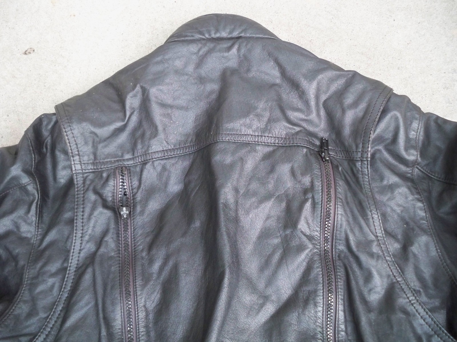 Vtg Hein Gericke Womens Leather Motorcycle Racer Riding Cafe Jacket Coat Biker 6