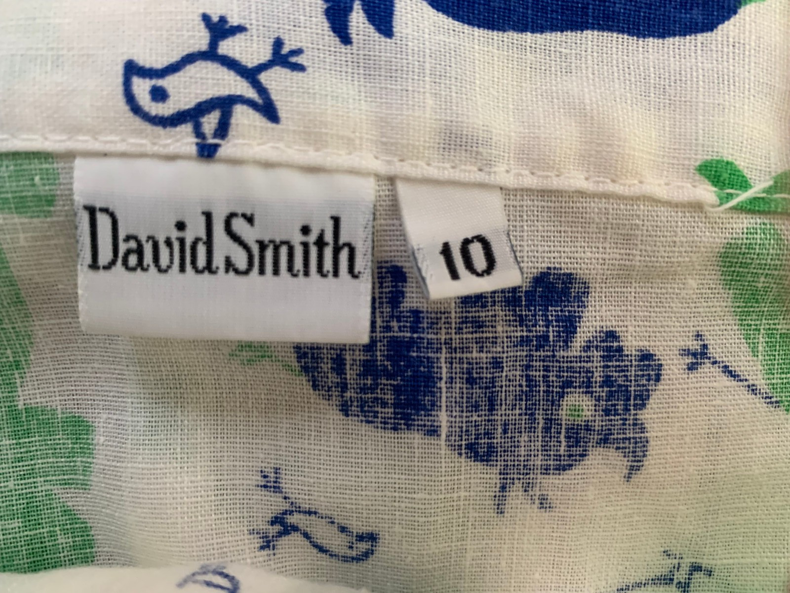 Vintage David Smith Blue/Green Rhinoceros Print Wrap Skirt W/Front Pocket-Sz 10