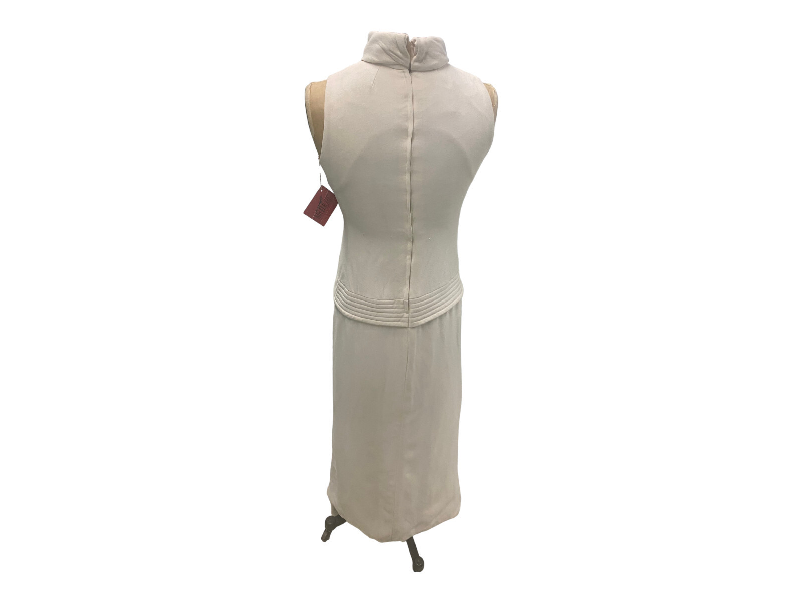 Vintage Mr Mort By Stan Herman Cream Sleeveless Maxi Dress NOS Small/ Med
