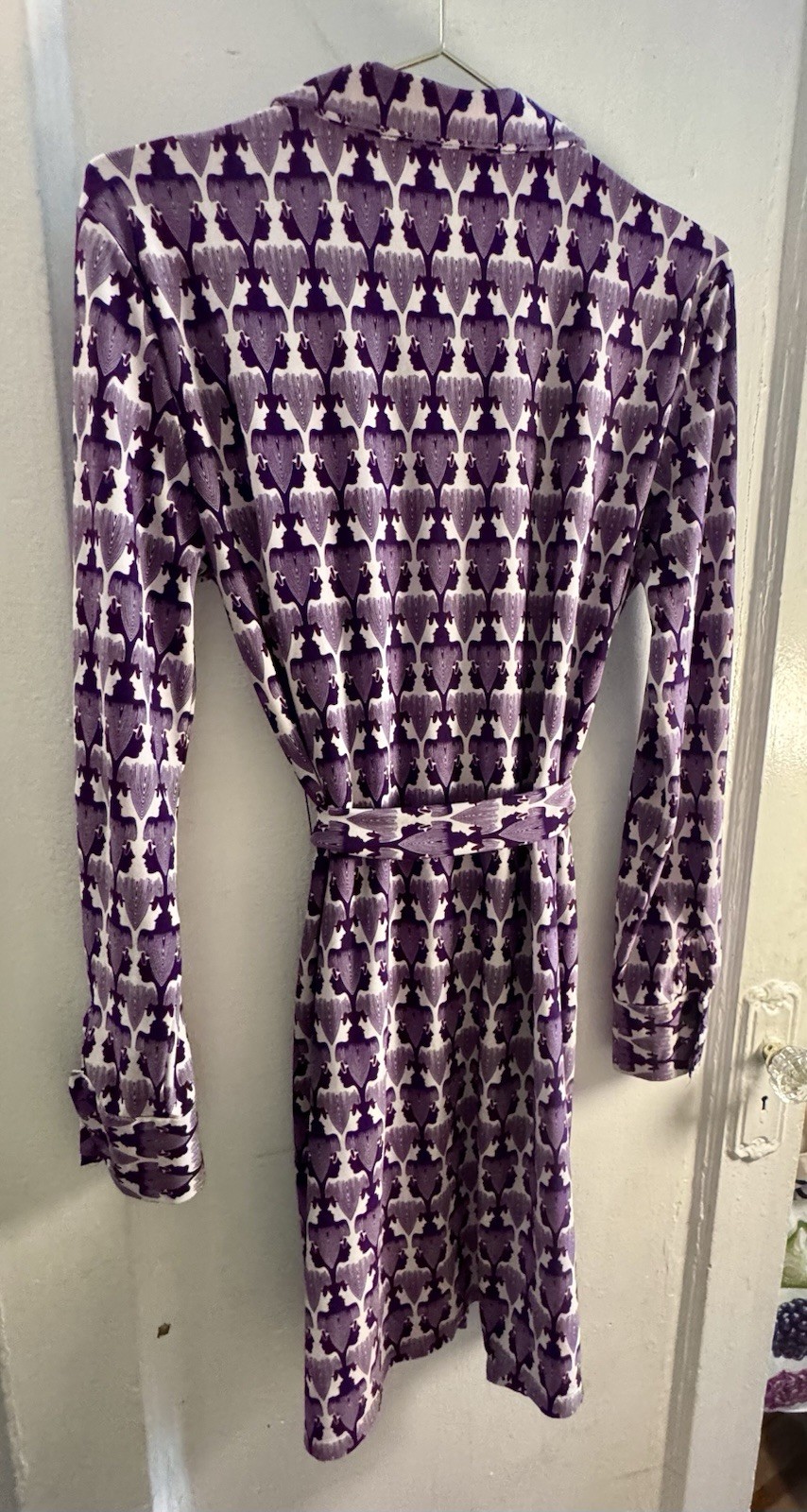Vintage Shirt Dress Original Penguin by Munsingwear Purple & White Mod Print