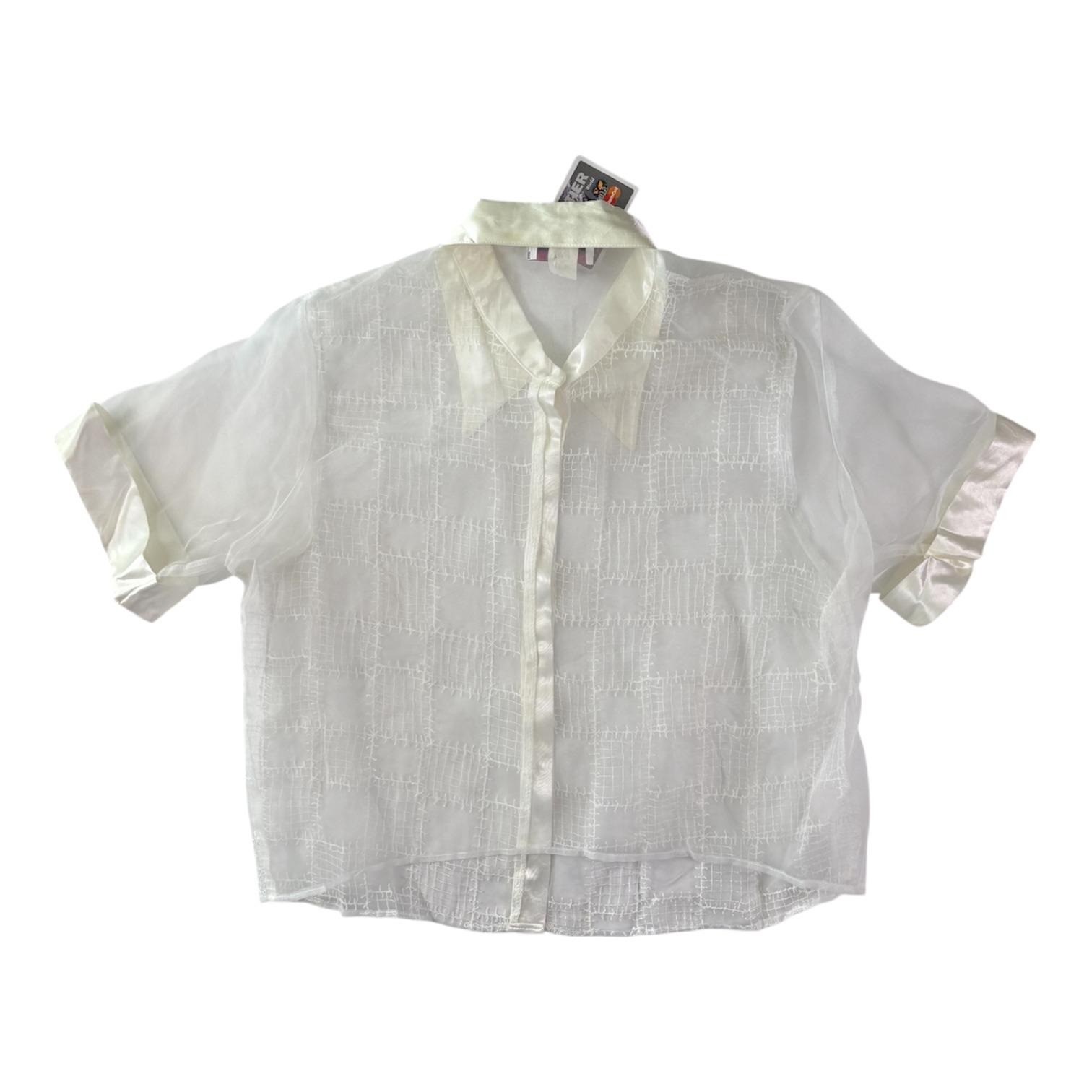 NWT Vintage Diana Marco Sheer Organza Top 20 90s Boxy Ethereal Club Avant Garde