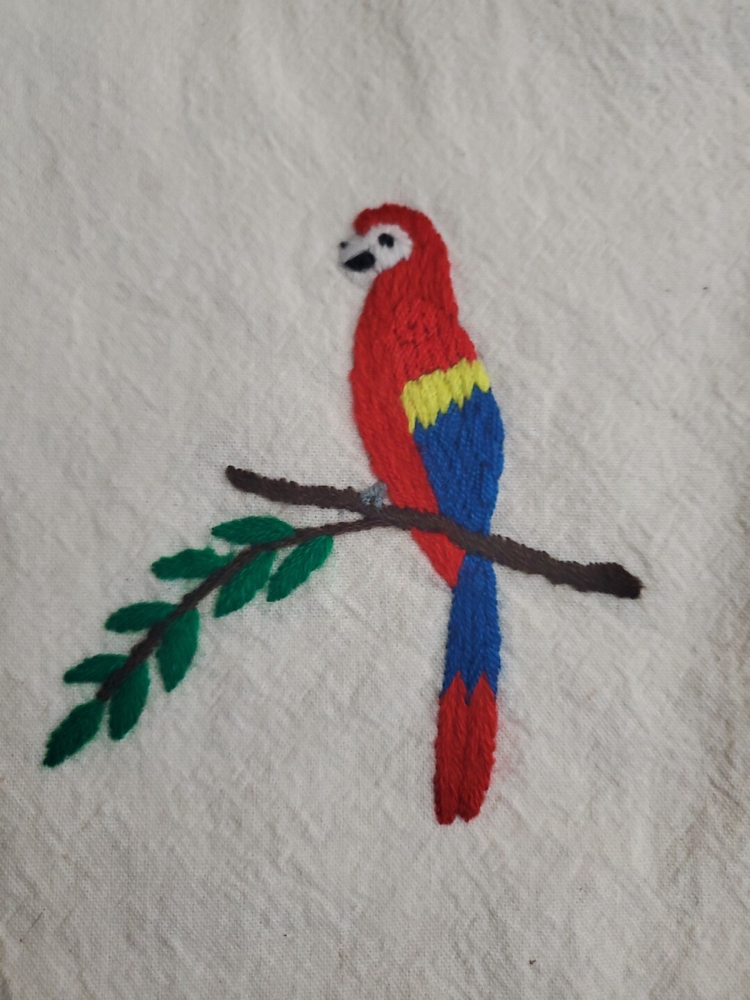 Vtg Handmade Vest Bird Embroidered Applique Womens Sz XL Cottagecore Art